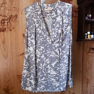 Banana Republic Plunge Empire Bust V-Neck Abstract Splash Print Blouse S…